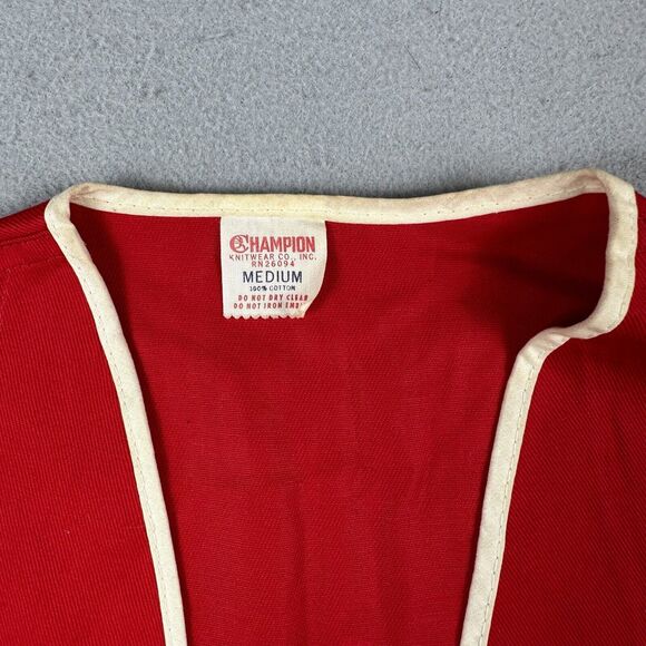 Vintage 60s Champion Running Man Vest Medium Red Cast Taleb Grotto Open Front - Picture 4 of 16